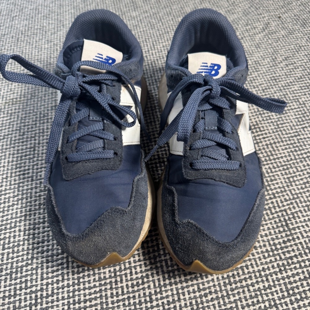 New Balance 237 Navy White Gum Suede Nylon Retro Sneakers Womens 8 Mens 6.5